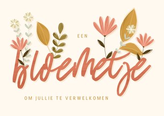 Felicitatie bloemetje voor de nieuwe buren