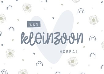 Felicitatie een kleinzoon hoera met regenboogjes patroon