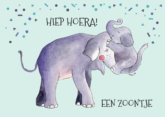 Felicitatie geboorte zoon illustratie olifant