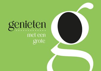 Felicitatie genieten met een grote G