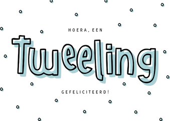 Felicitatie jongenstweeling hip met confetti