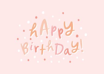Felicitatie roze 'happy birthday' hip met confetti