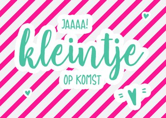 Felicitatie - zwanger kleintje op komst roze