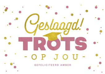 felicitatiekaart-geslaagd-examen-trots-meisje-confetti