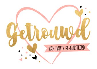 Felicitatiekaart huwelijk hart