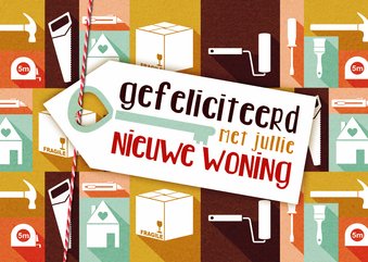 Felicitatiekaart nieuwe woning icoon