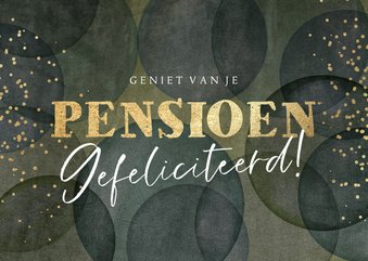 Felicitatiekaart pensioen ballonnen goudlook confetti