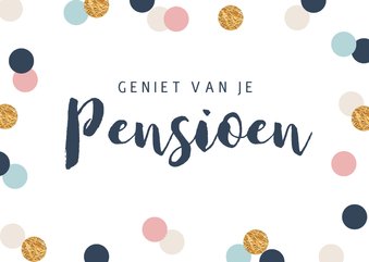 Felicitatiekaart pensioen confetti goud vrouw