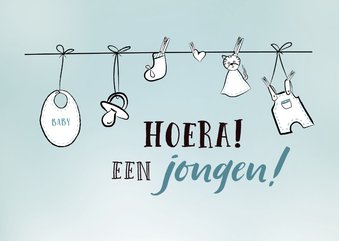 Felicitatiekaart voor bij de geboorte van een jongen