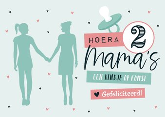 Felicitatiekaart zwanger 2 moeders lesbisch gay baby