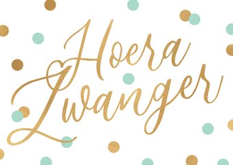 Felicitatiekaart zwanger goud confetti unisex