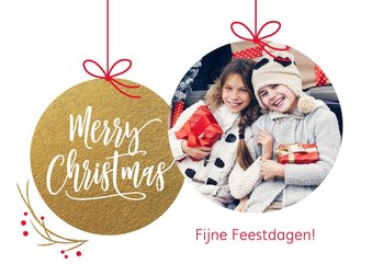 Foto kerstkaart kerstballen 