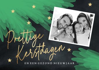 Foto kerstkaart kerstboom sterretjes