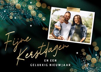 Foto kerstkaart stijlvolle groene kerstsfeer