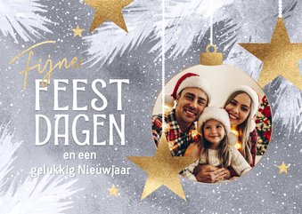 Foto kerstkaart vrolijke kerst sterren