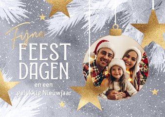 Foto kerstkaart vrolijke kerst sterren