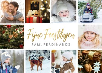 Fotocollage - eenvoudige stijlvolle kerstkaart met 10 foto's