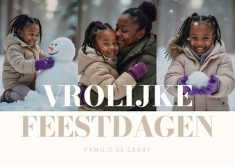 Fotocollage kerstkaart met aanpasbare tekst