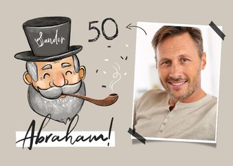 Fotokaart abraham 50 jaar vintage foto