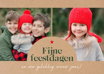 Fotokaart 'fijne feestdagen' met twee foto's in boogkader