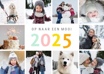 Fotokaart fotocollage nieuwjaar met vrolijk jaartal 2025