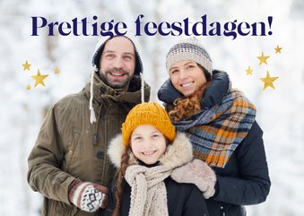 Fotokaart kerst gouden sterretjes