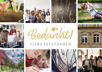 fotokaart met collage van 10 eigen foto's en bedankt