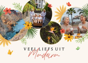 Fotokaart vakantie bloemen Madeira Portugal fotocollage