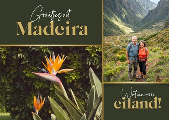 Fotokaart vanaf vakantie goud liefs uit