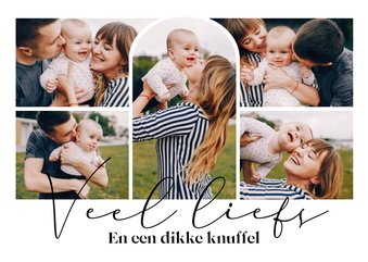 Fotokaart veel liefs met stijlvolle mooie fotocollage