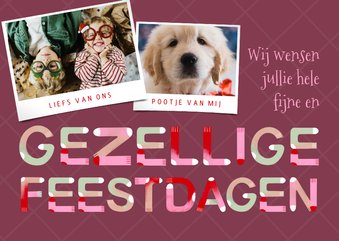 Funky kerstkaart kerstsokken foto's gezellige feestdagen