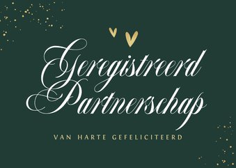 Geregistreerd partnerschap felicitatiekaart stijlvol