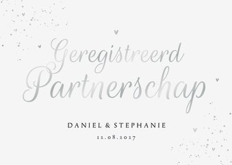 Geregistreerd partnerschap klassiek stijlvol zilver hartjes