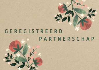 Geregistreerd partnerschap met kraft en bloemen