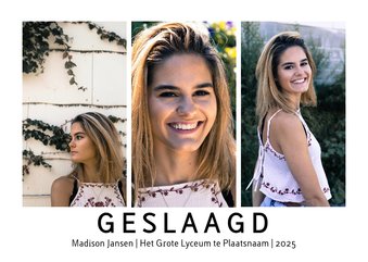 Geslaagd drie foto's modern