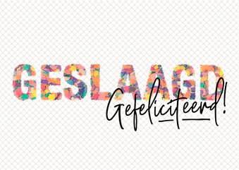 Geslaagd - gefeliciteerd confetti vrouw