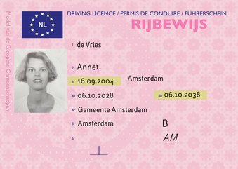 Geslaagd kaart echt rijbewijs