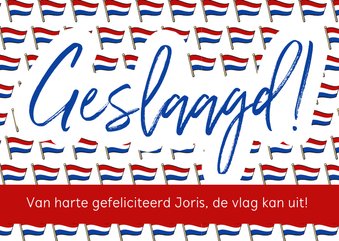 Geslaagd - vlag met ruimte voor naam 