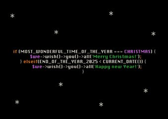 Grappige kerstkaart voor de ICT branch met kerst broncode 