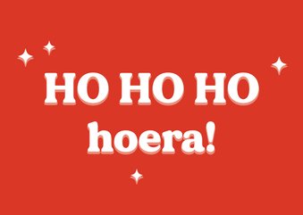 Grappige typografische kerst verjaardagskaart HO HO hoera