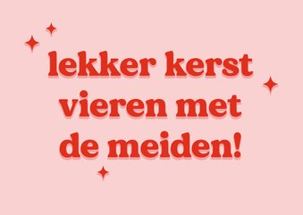 Grappige typografische kerstkaart met de meiden