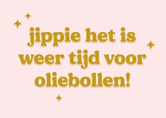 Grappige typografische nieuwjaarskaart tijd voor oliebollen