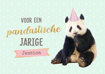 Grappige verjaardagskaart panda 