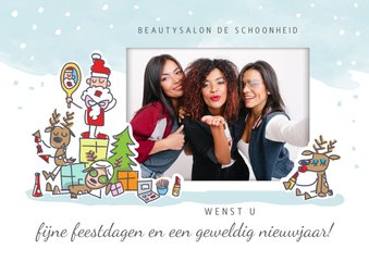 Grappige zakelijke kerstkaart beautysalon