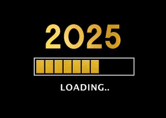 Grappige zakelijke nieuwjaarskaart 2025 loading laadbalk