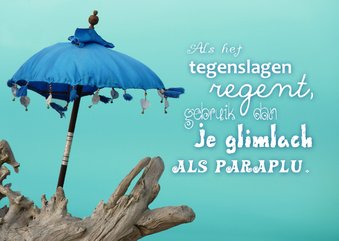Hartverwarmende kaart - Paraplu regen