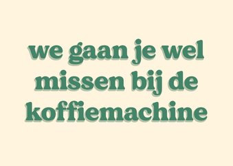 Hippe felicitatiekaart voor een nieuwe baan koffiemachine