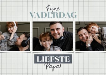 Hippe fotocollage vaderdag kaart met raster en typografie