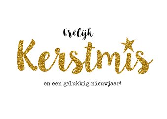 Hippe kerstkaart goud kerstmis ster