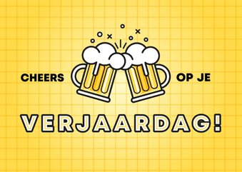 Hippe verjaardagskaart cheers op je verjaardag met bier